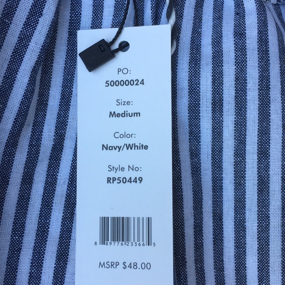 Navy/White Off Shoulder Top - Picture 3 of 6